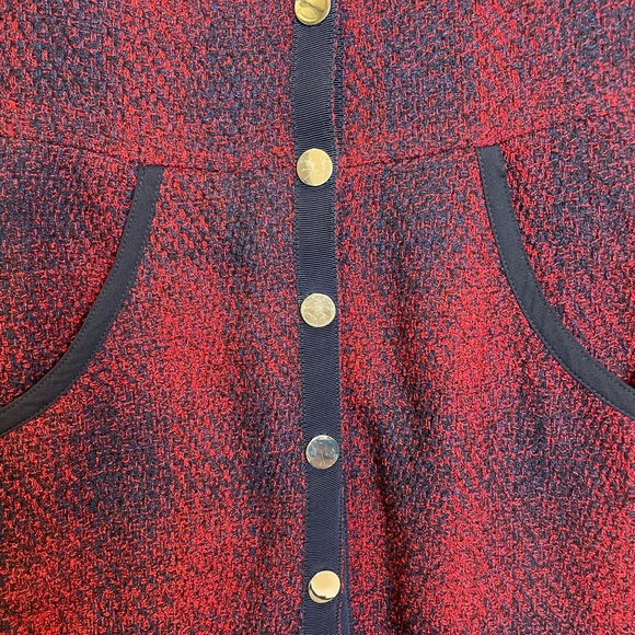 MAJE plaid red overcoat dress - Picture 5 of 9